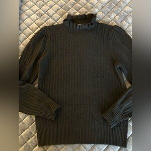 Black Loft Sweater Ruffle size Medium